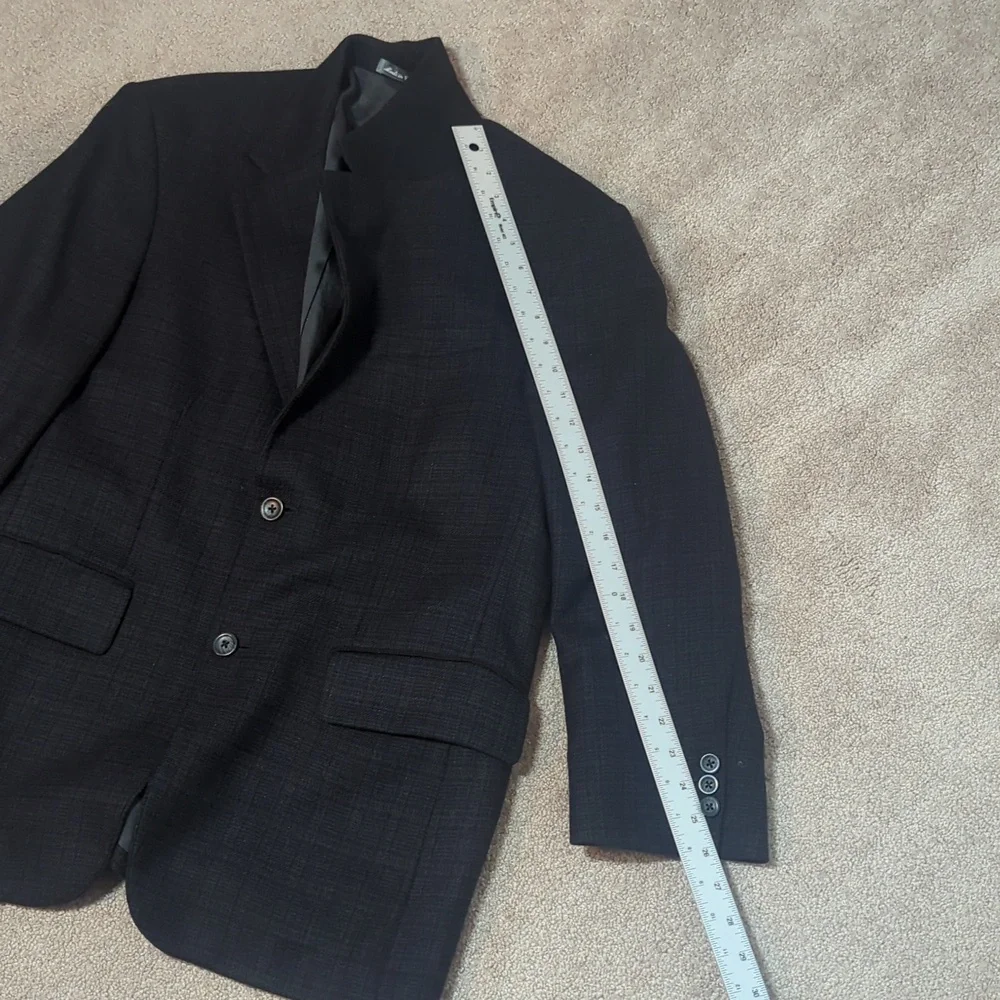 Oscar de la Renta‎ Jacket Black Check 38S Wool Sports Coat Blazer